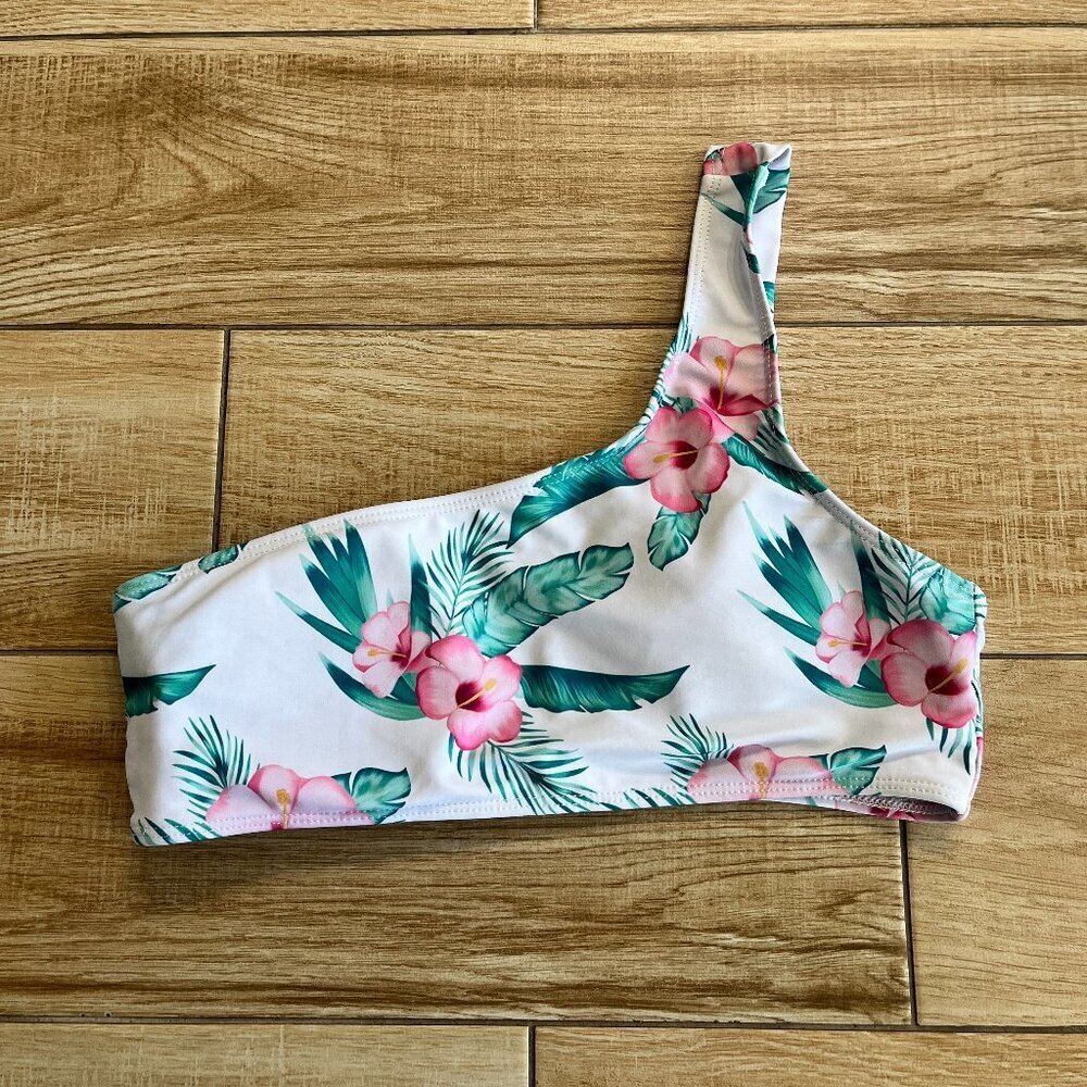 Womens Pink Lily Bikini Swim Top - M